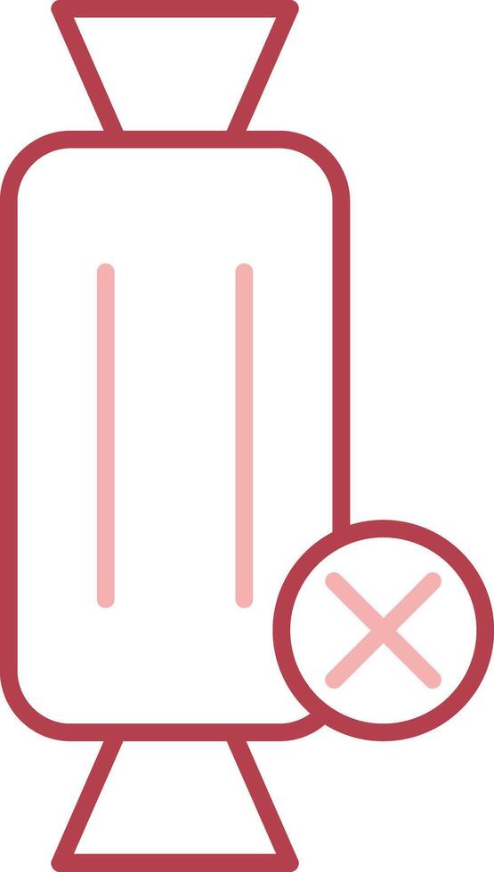 No Sweets Solid Two Color Icon vector
