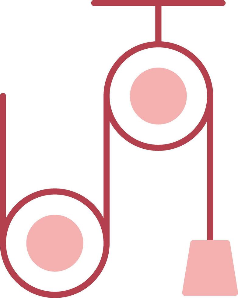 Pulley Machine Solid Two Color Icon vector