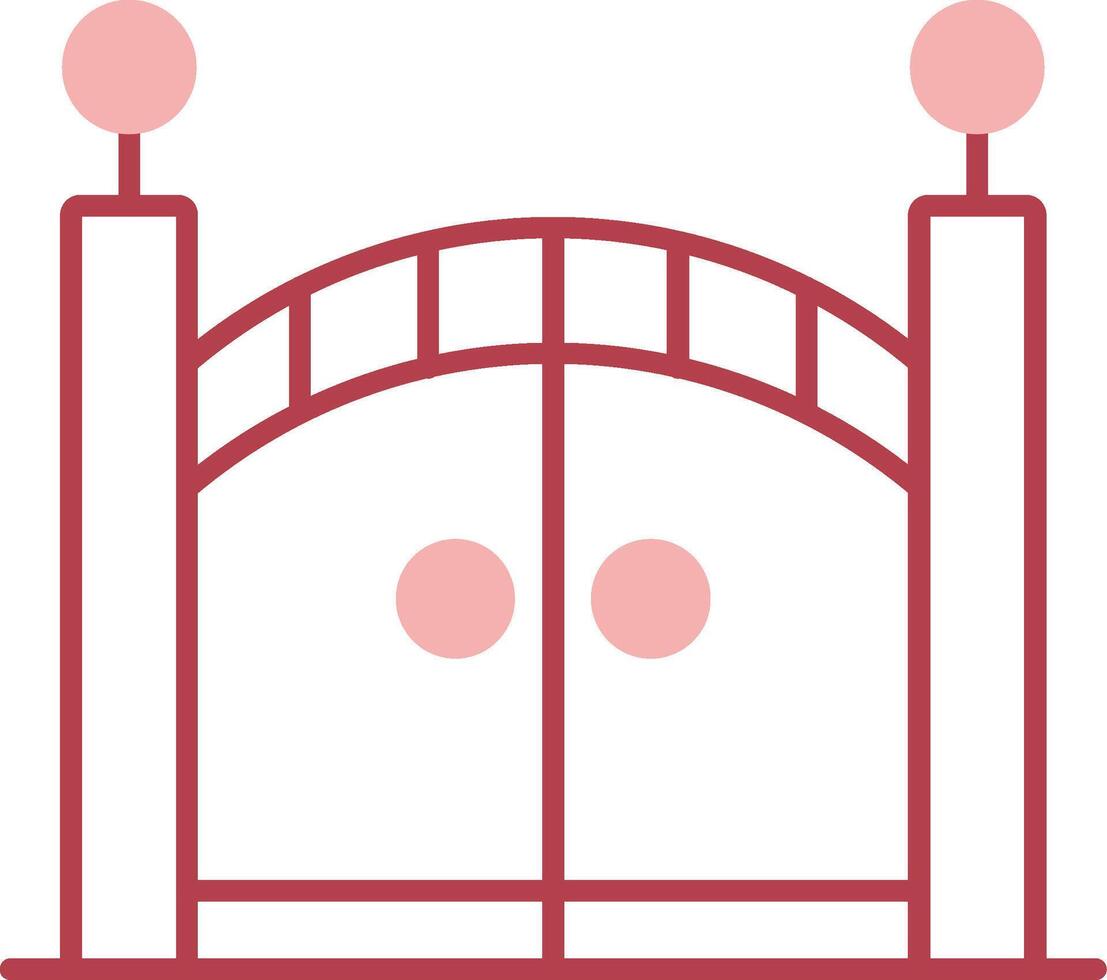 Gate Solid Two Color Icon vector