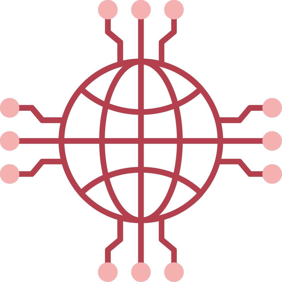 Network Solid Two Color Icon vector