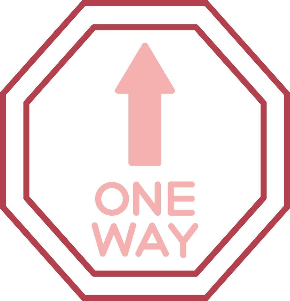 One Way Solid Two Color Icon vector