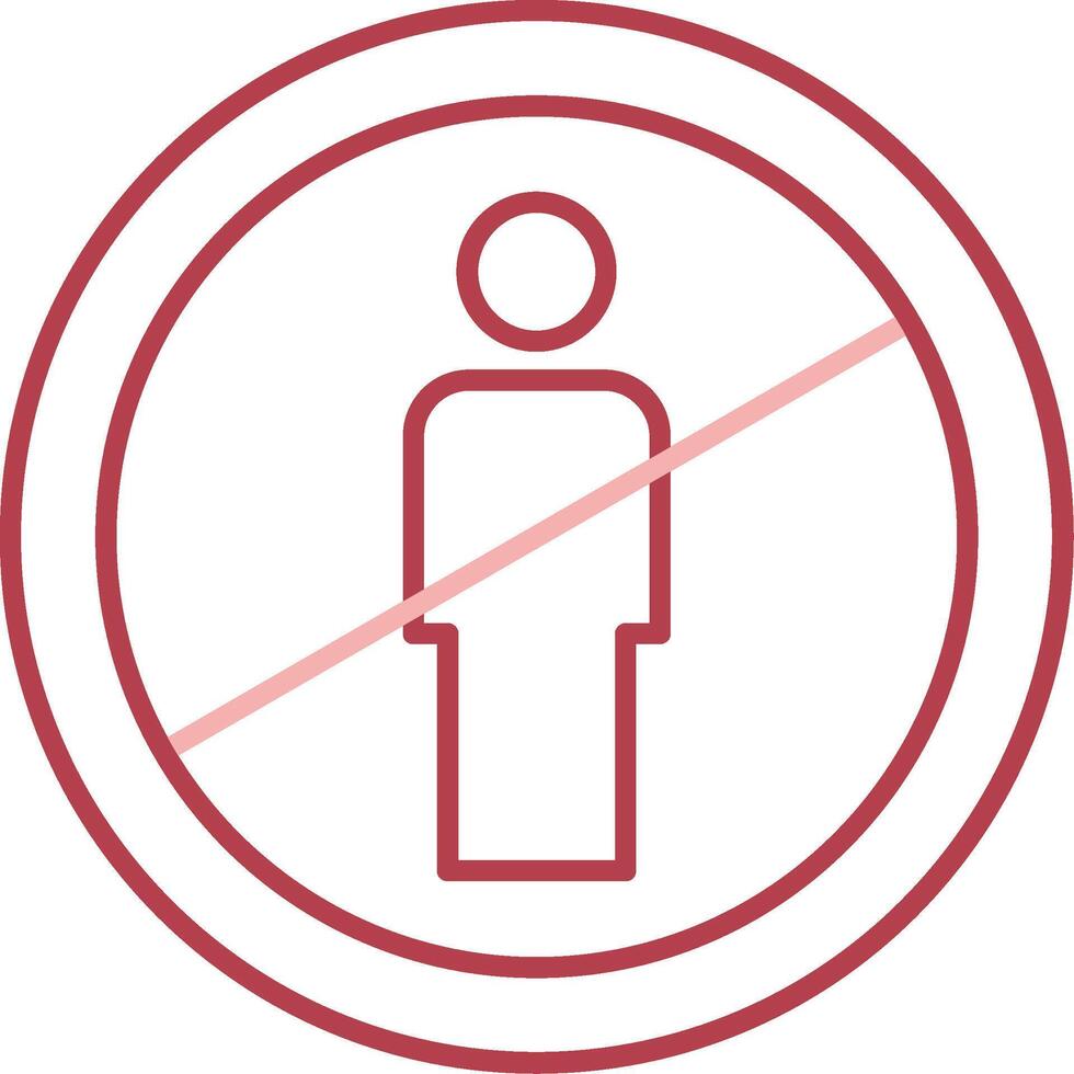 No Entry Solid Two Color Icon vector