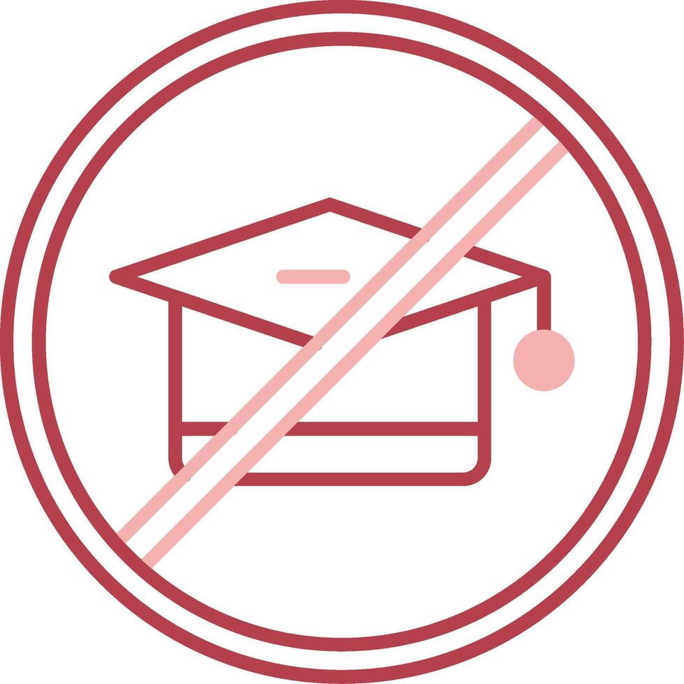 No Education Solid Two Color Icon vector