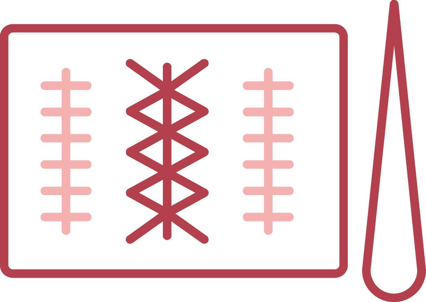 Stitches Solid Two Color Icon vector