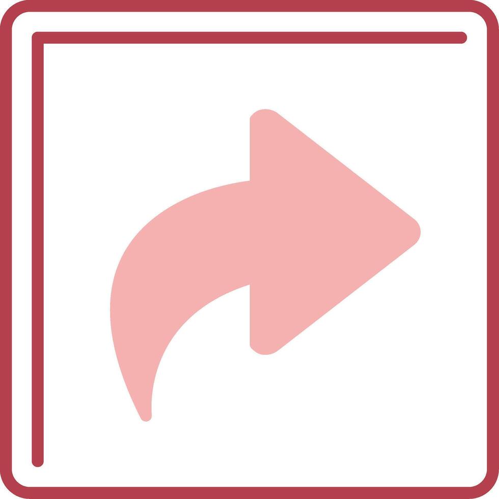 Curved Right Solid Two Color Icon vector