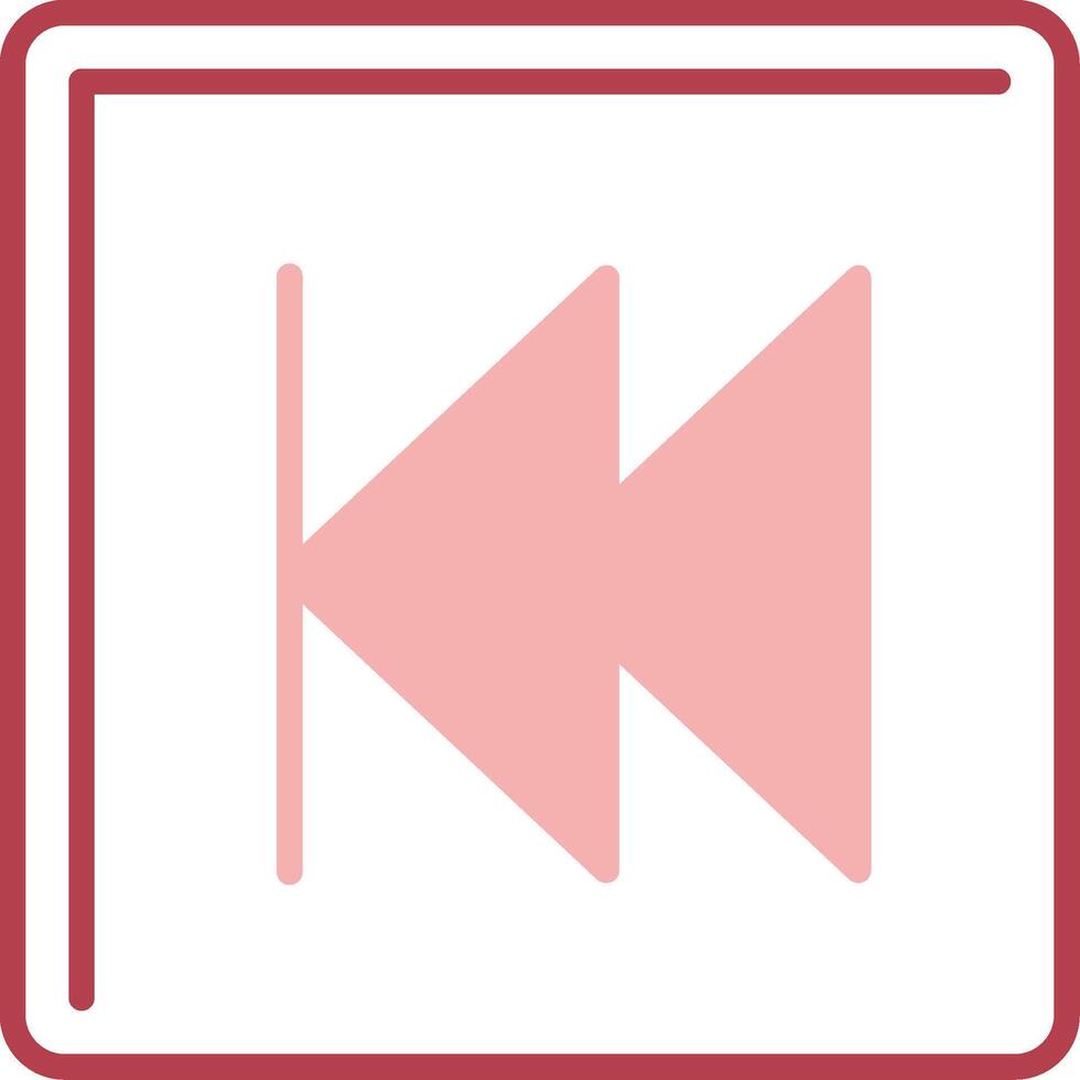 Backward Solid Two Color Icon vector