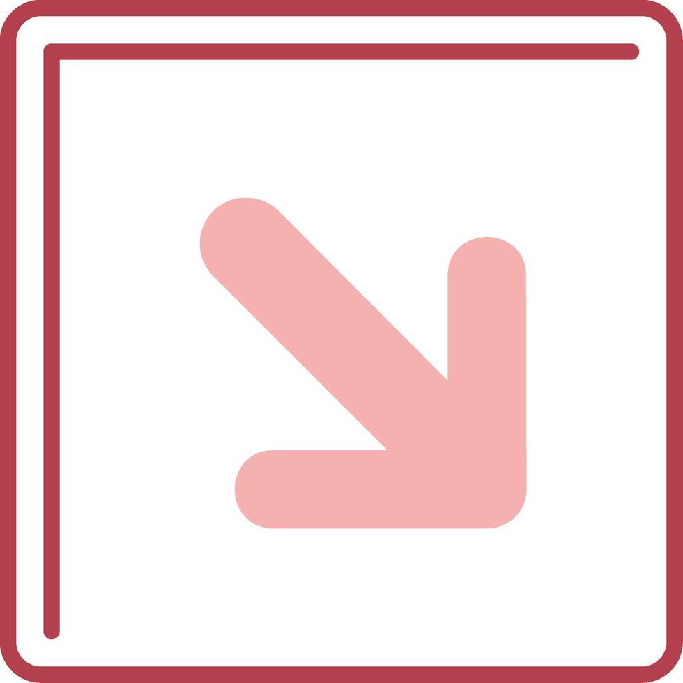 Down Right Solid Two Color Icon vector