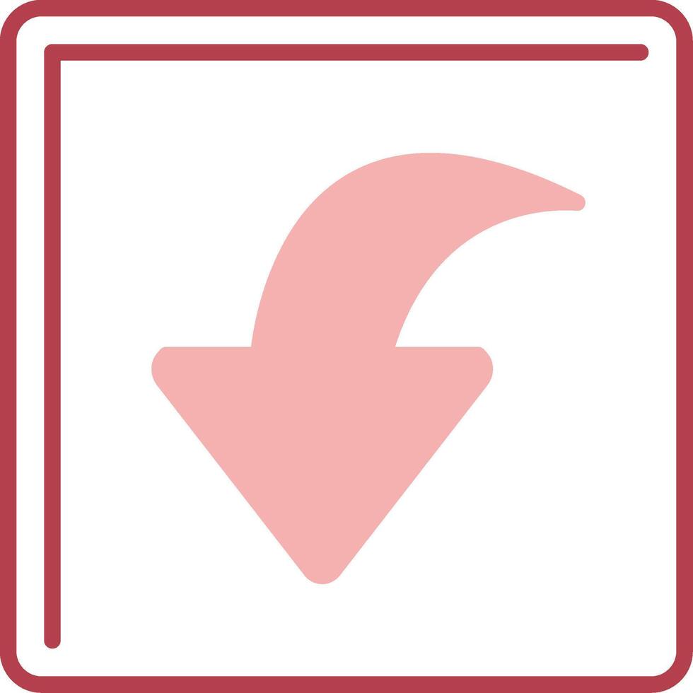 Curved Down Solid Two Color Icon vector