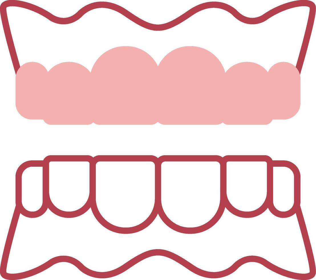 Denture Solid Two Color Icon vector