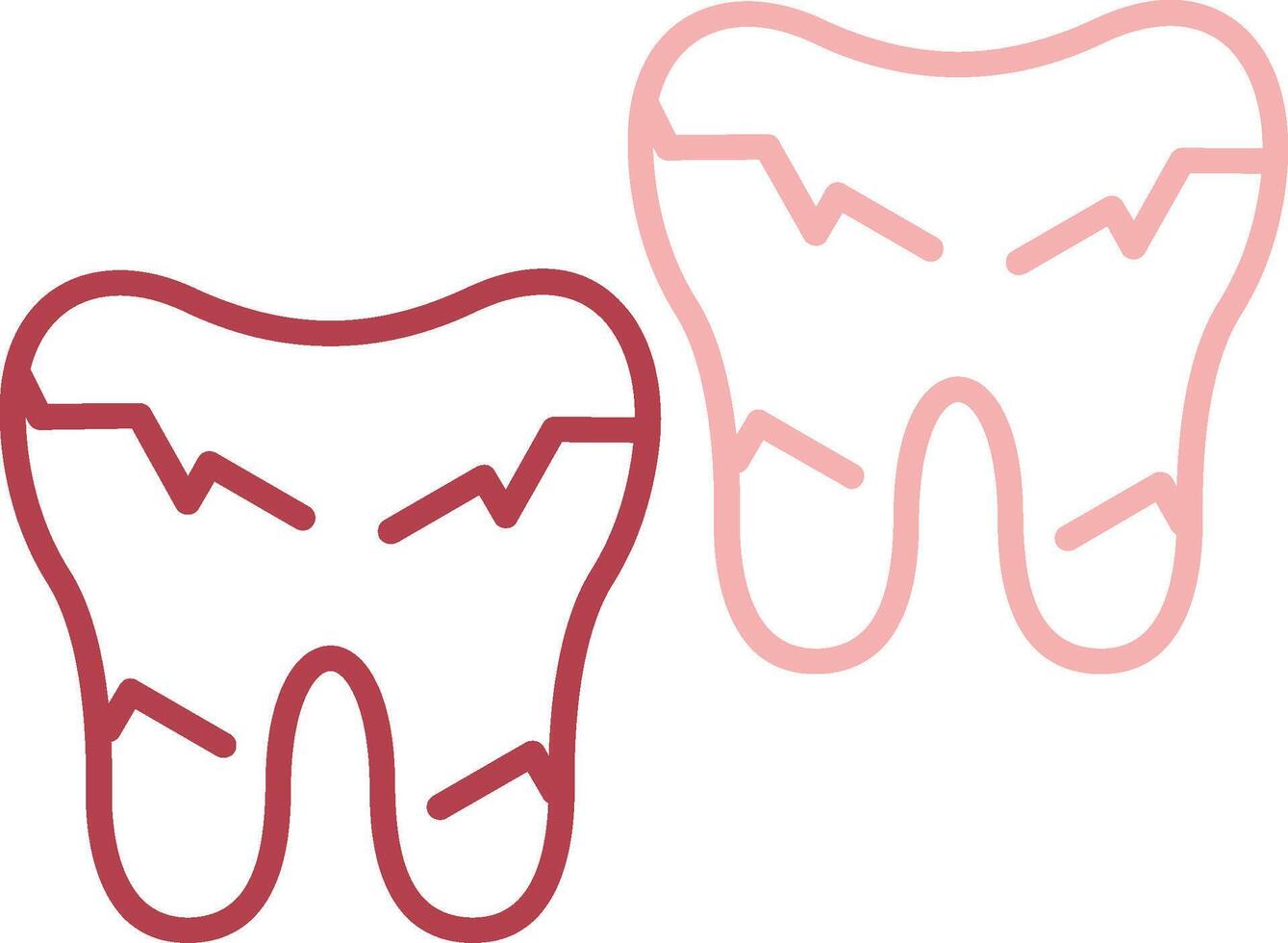 diente dañado sólido dos color icono vector