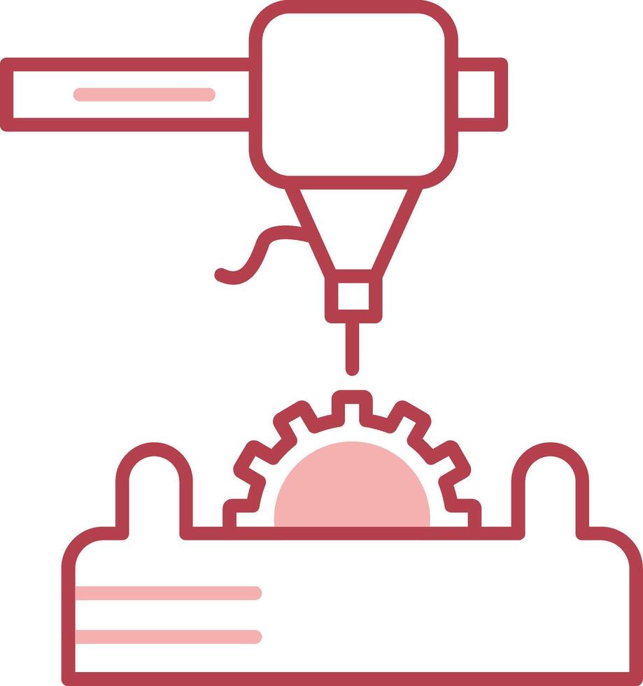 3d Printer Solid Two Color Icon vector