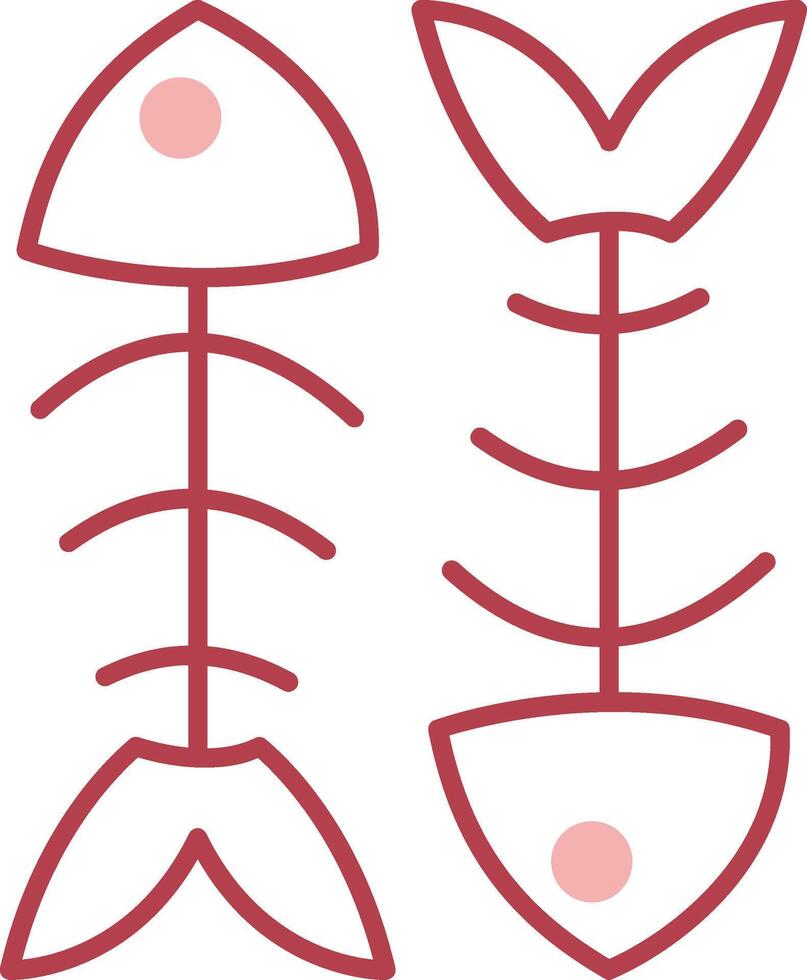 Fishbone Solid Two Color Icon vector
