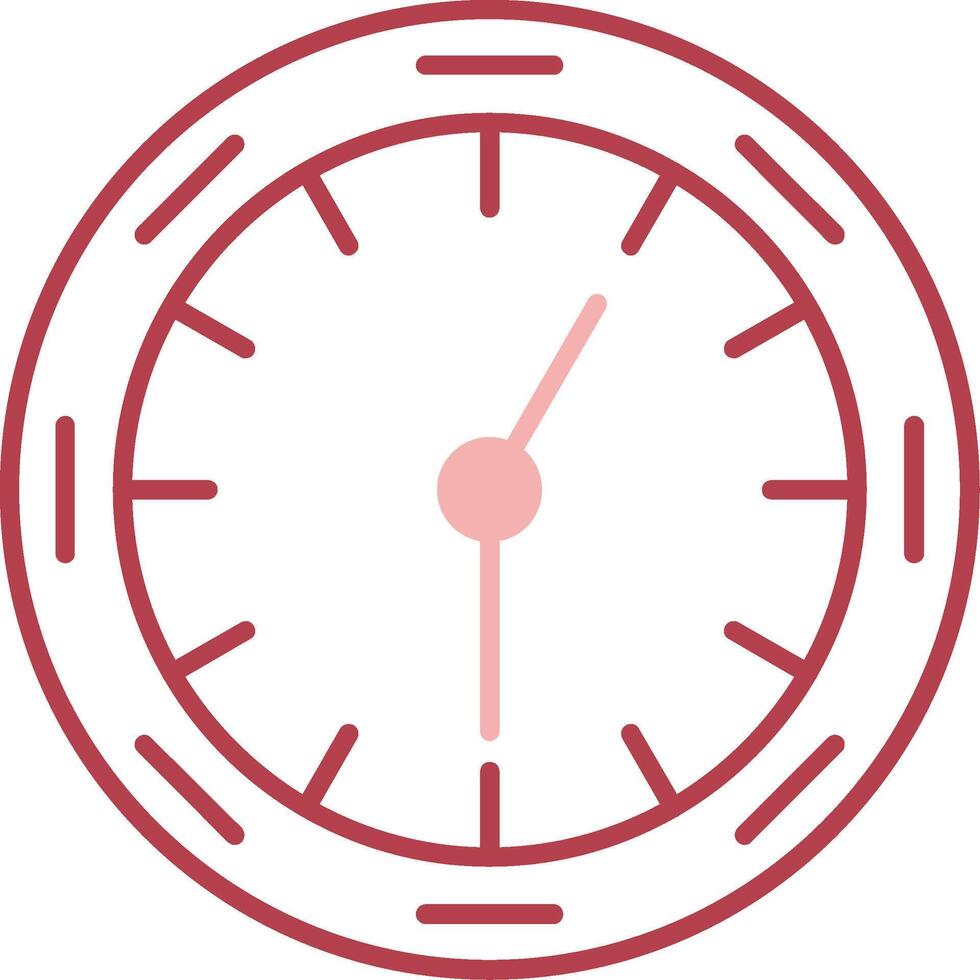 Wall Clock Solid Two Color Icon vector