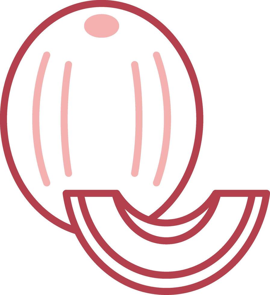 Honeydew melon Solid Two Color Icon vector
