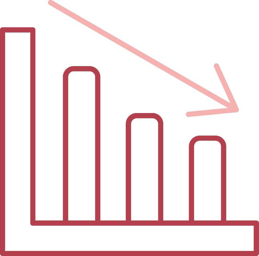 Line chart Solid Two Color Icon vector