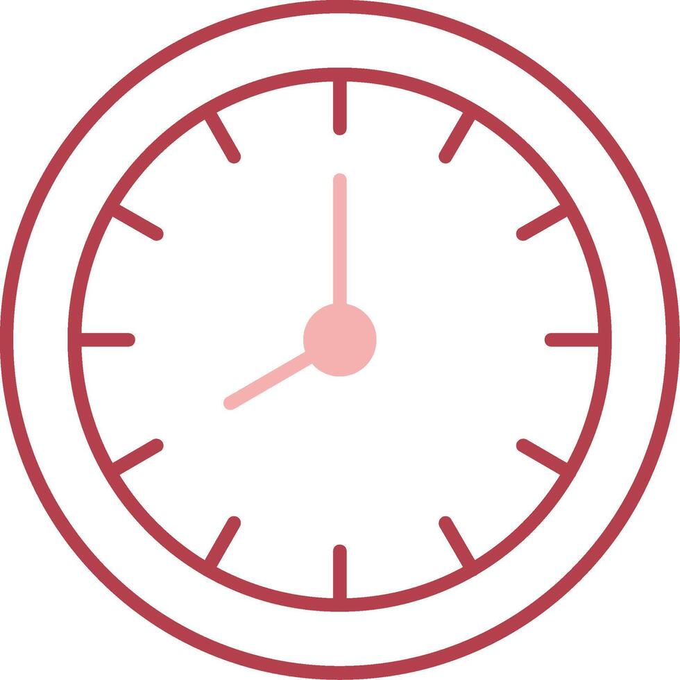 Wall Clock Solid Two Color Icon vector