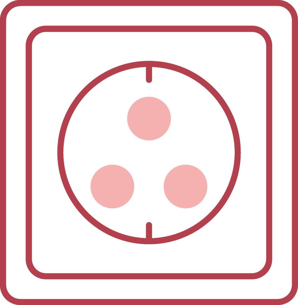 Wall Socket Solid Two Color Icon vector