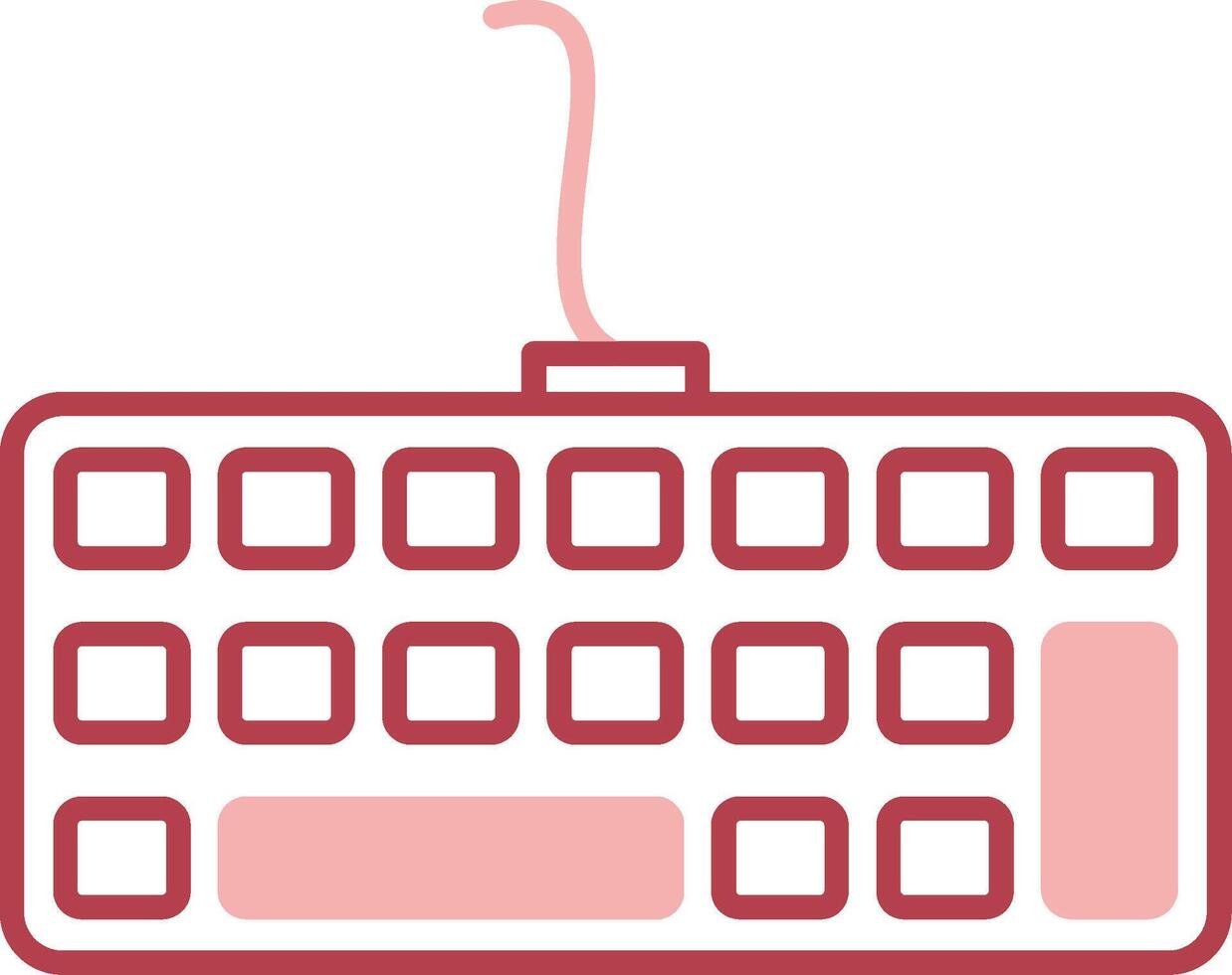 teclado sólido dos color icono vector