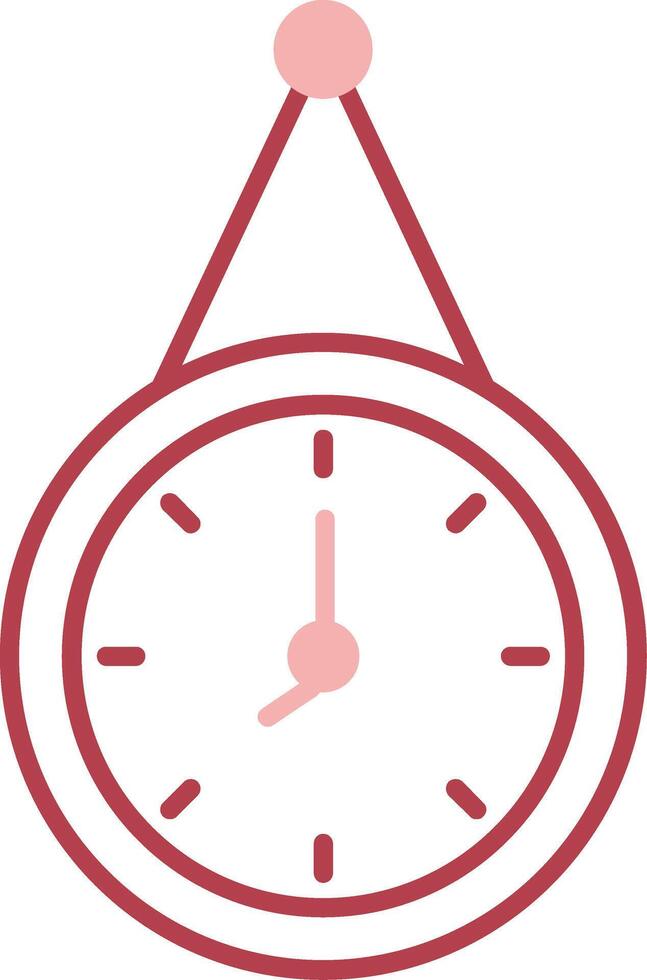 Wall Clock Solid Two Color Icon vector