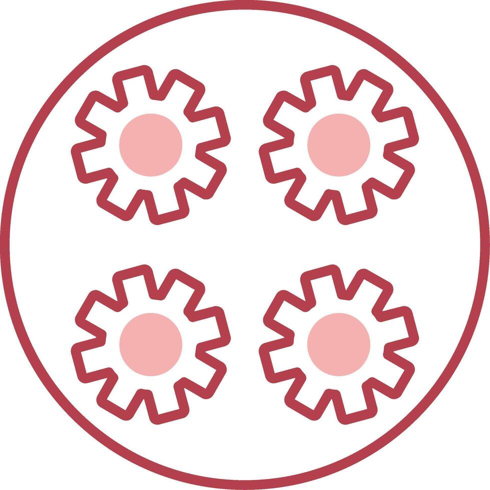 Gears Solid Two Color Icon vector