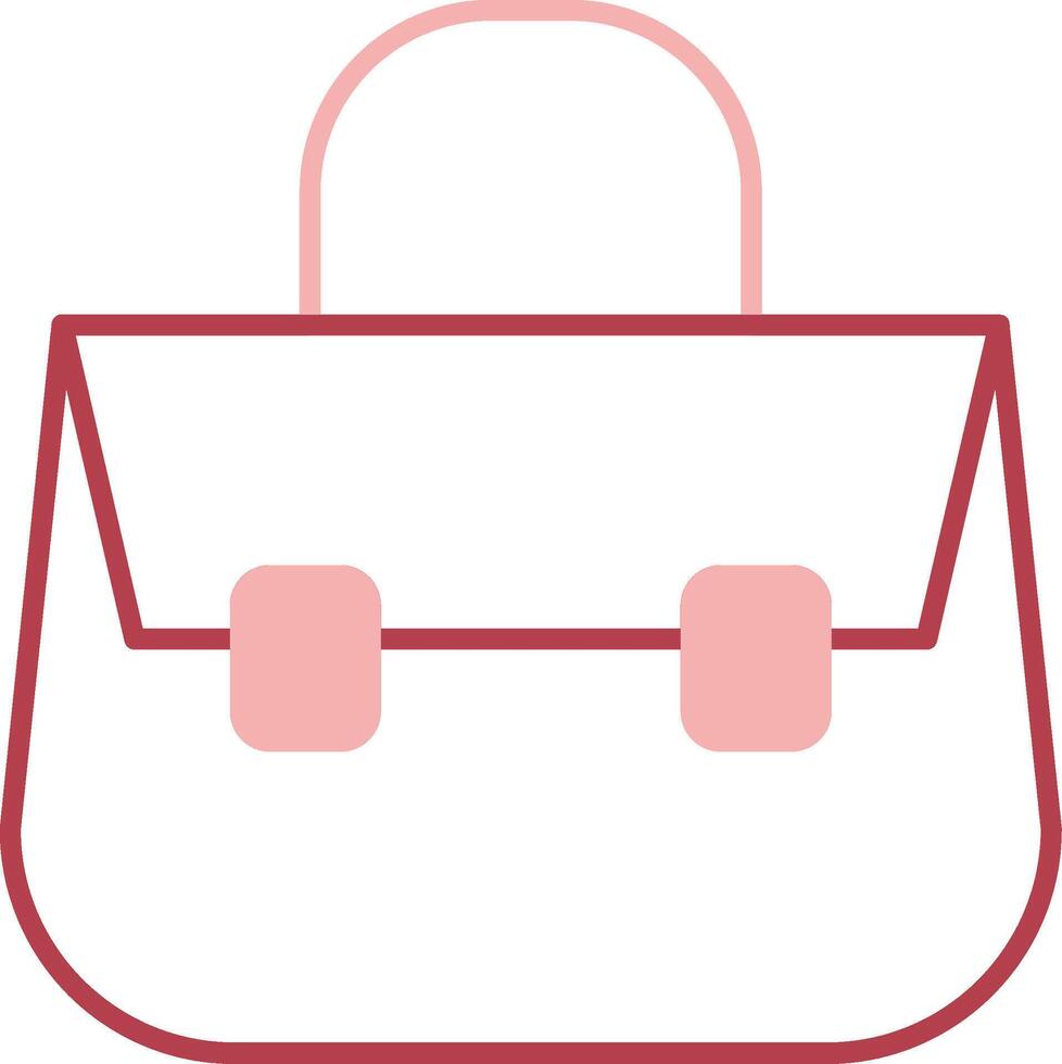 Shoulder Bag Solid Two Color Icon vector