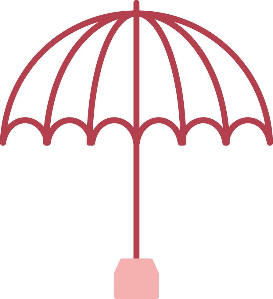 Umbrella Solid Two Color Icon vector