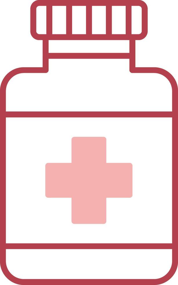 Medicine Bottle Solid Two Color Icon vector