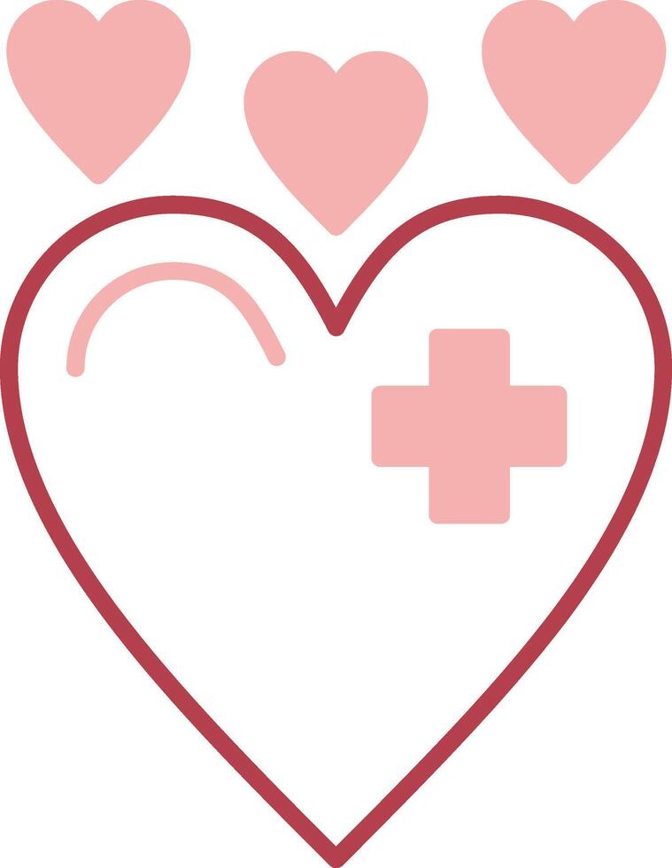 Heart Solid Two Color Icon vector