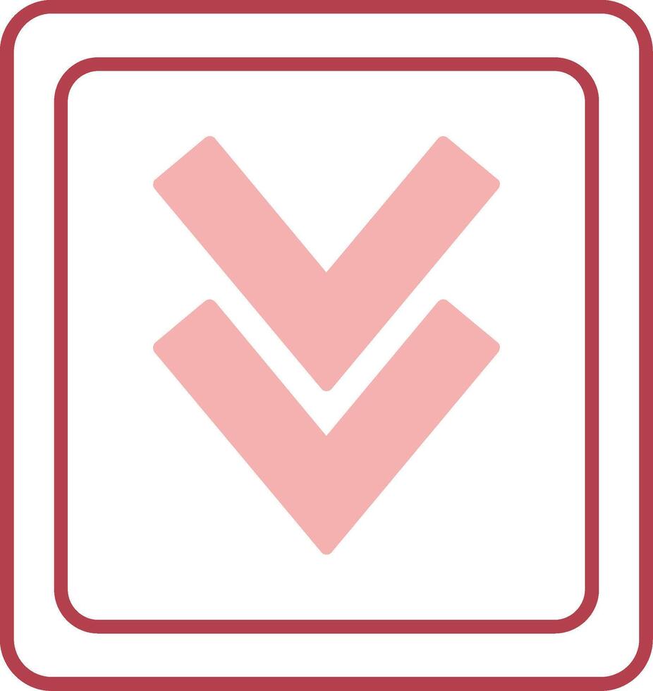 Down Solid Two Color Icon vector