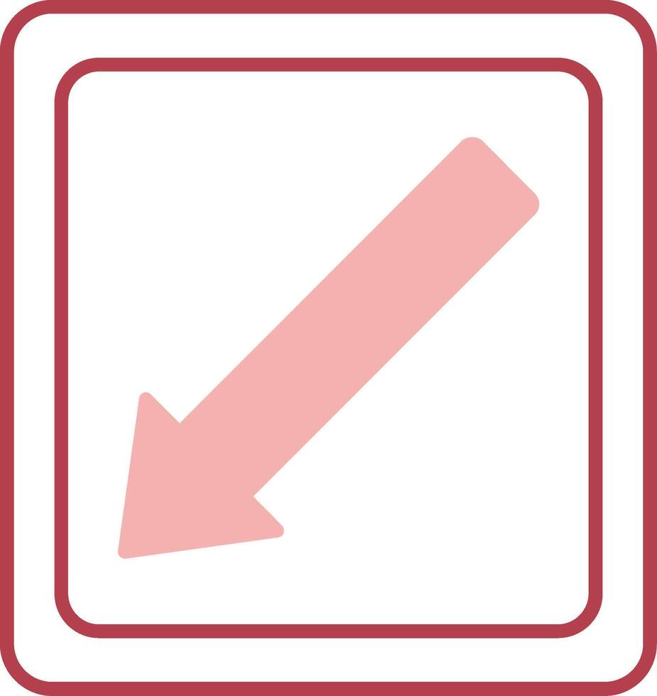 Diagonal Arrow Solid Two Color Icon vector