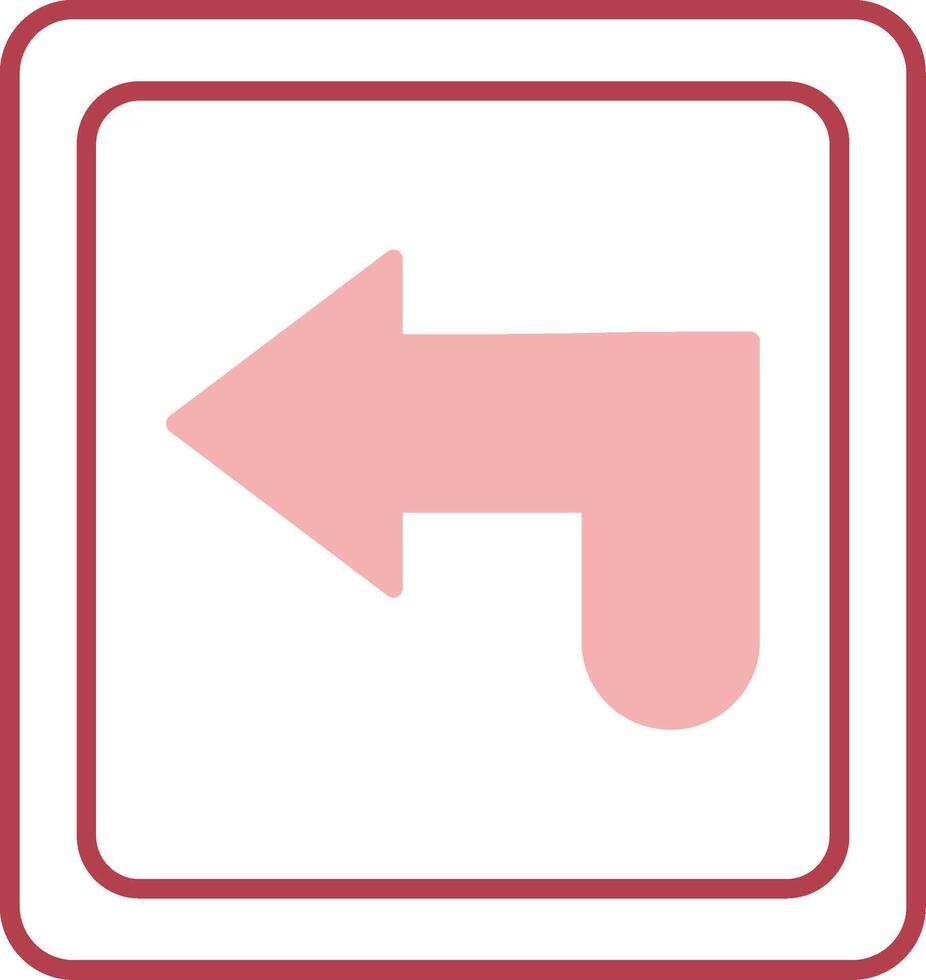 Curved Arrow Solid Two Color Icon vector