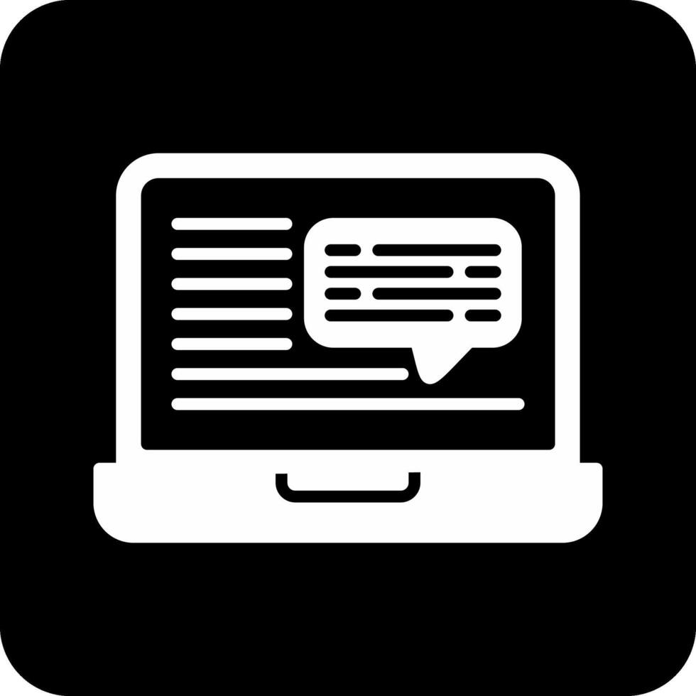 Laptop Chat Vector Icon