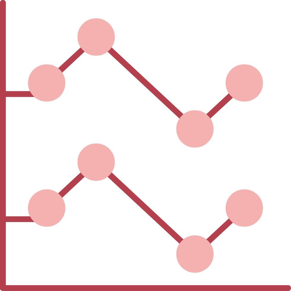 línea gráfico sólido dos color icono vector