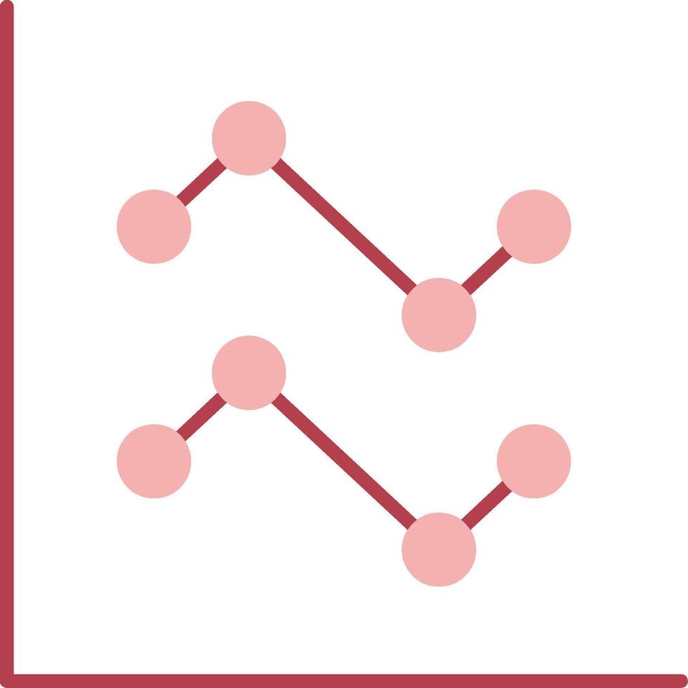 Line Chart Solid Two Color Icon vector