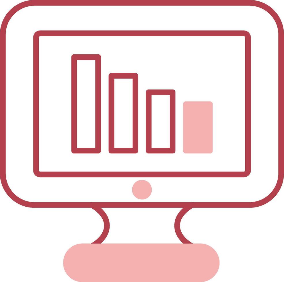 Bar Chart Solid Two Color Icon vector