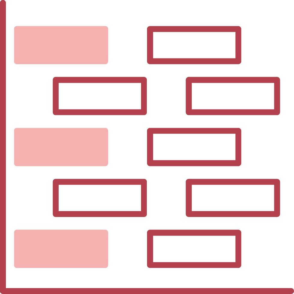 Gantt Chart Solid Two Color Icon vector