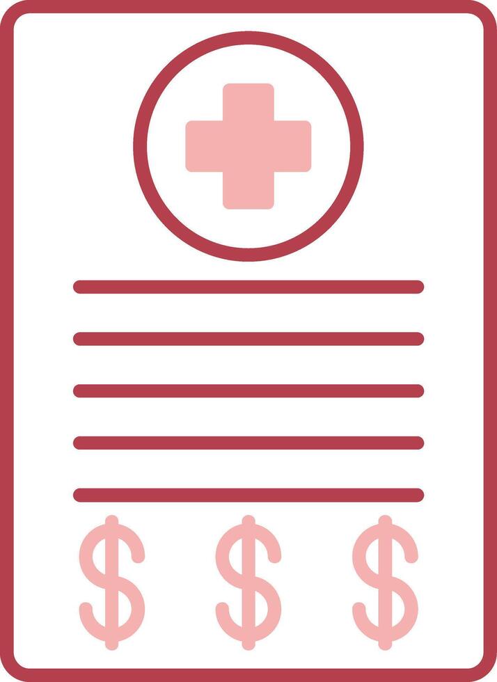Medical Bill Solid Two Color Icon vector