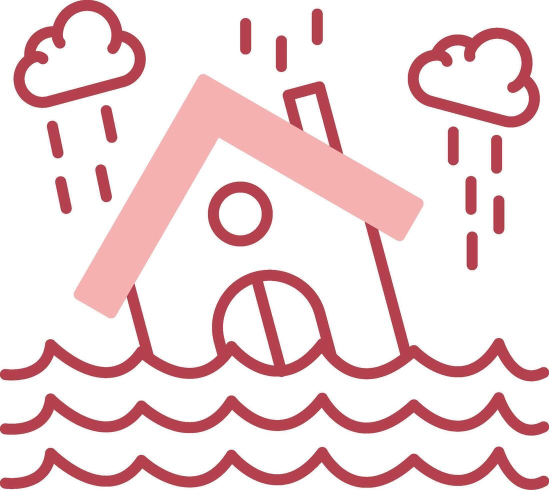 Flood Solid Two Color Icon vector