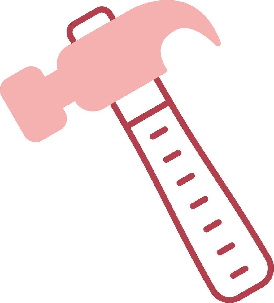 Hammer Solid Two Color Icon vector