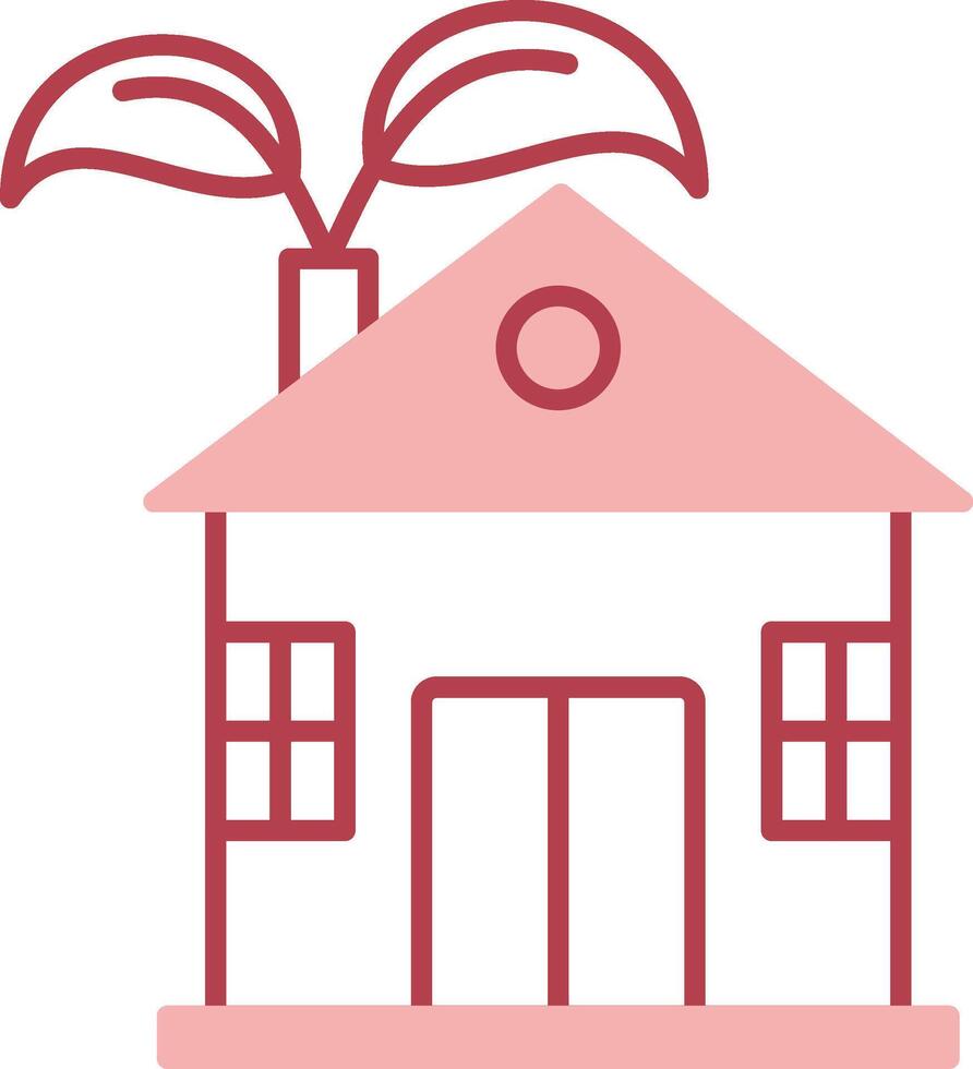 Eco House Solid Two Color Icon vector