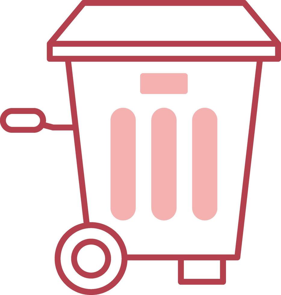 Trash Bin Solid Two Color Icon vector