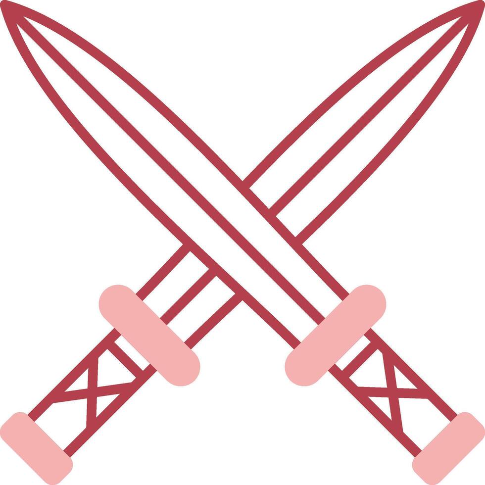 Two Swords Solid Two Color Icon vector