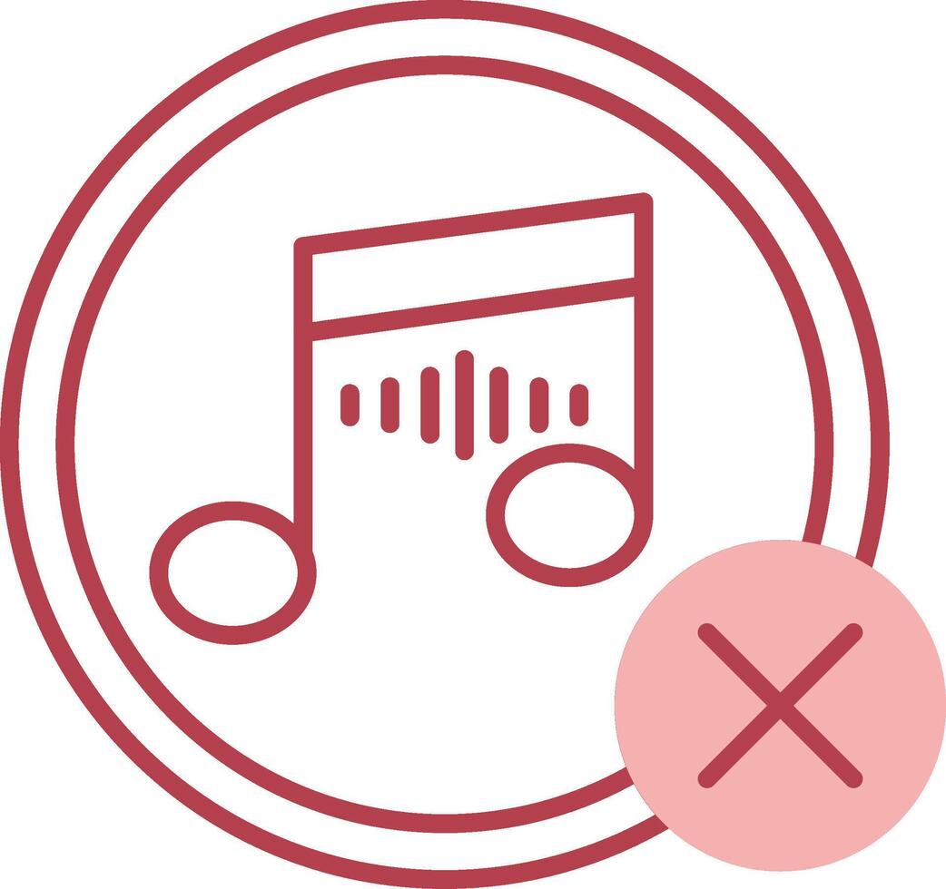 No Music Solid Two Color Icon vector