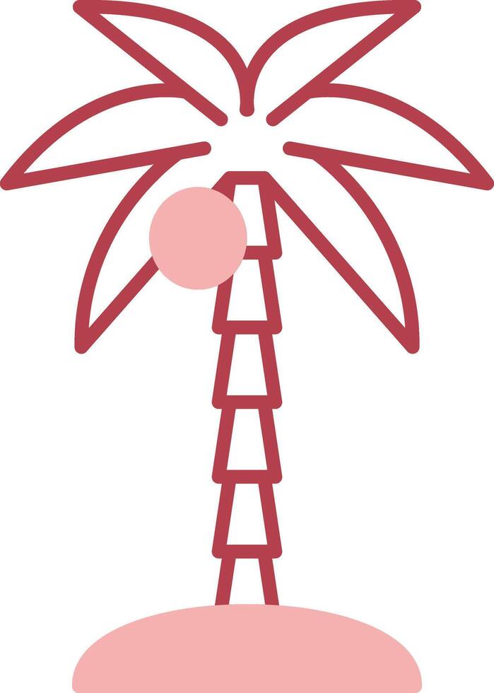 Coconut Tree Solid Two Color Icon vector