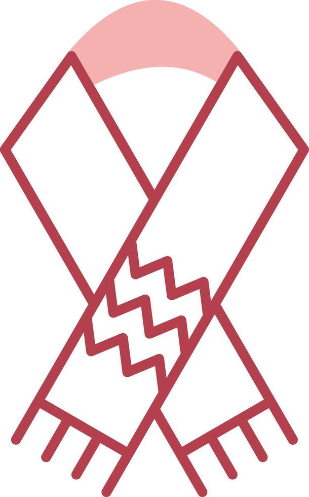 Scarf Solid Two Color Icon vector