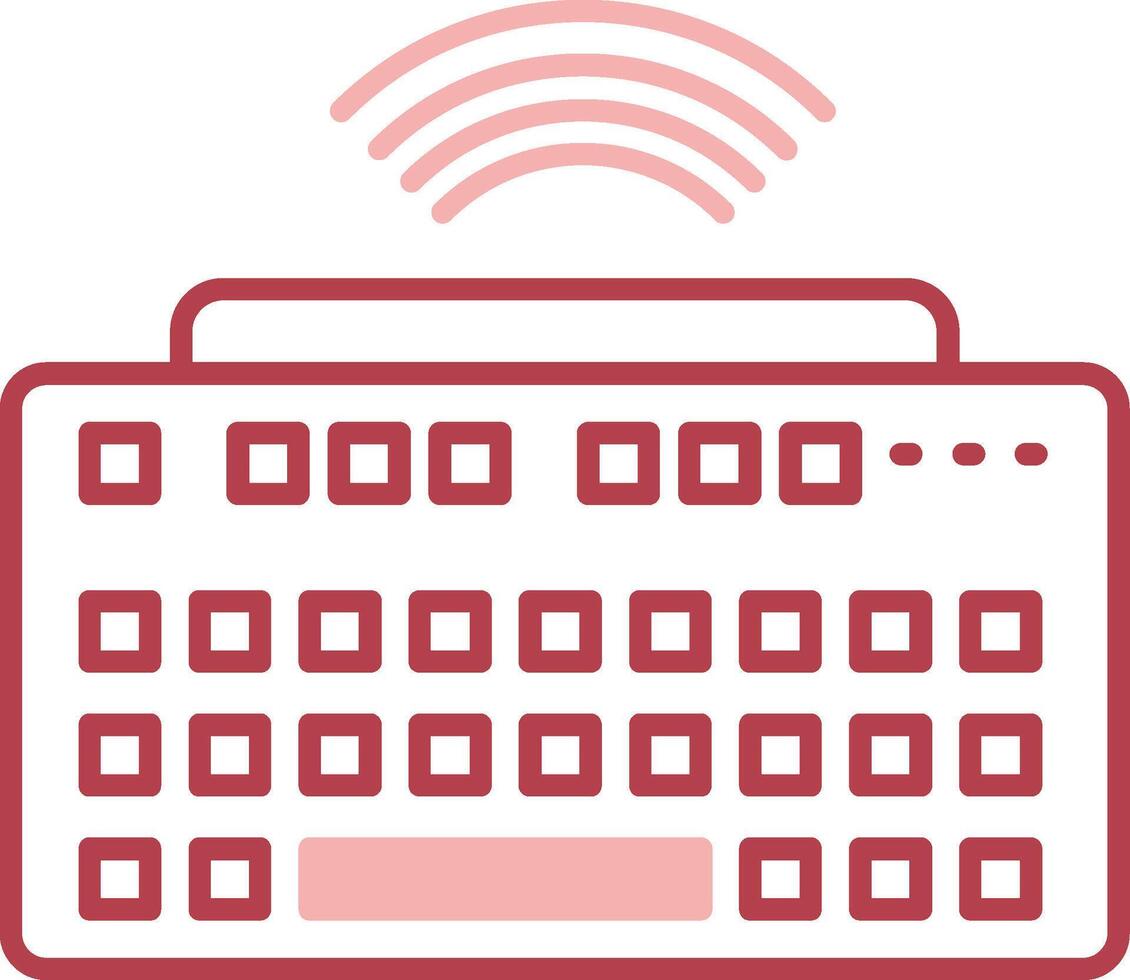 inalámbrico teclado sólido dos color icono vector
