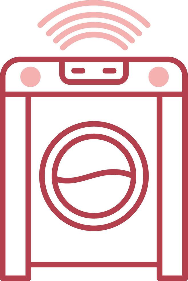 Smart Washing Machine Solid Two Color Icon vector