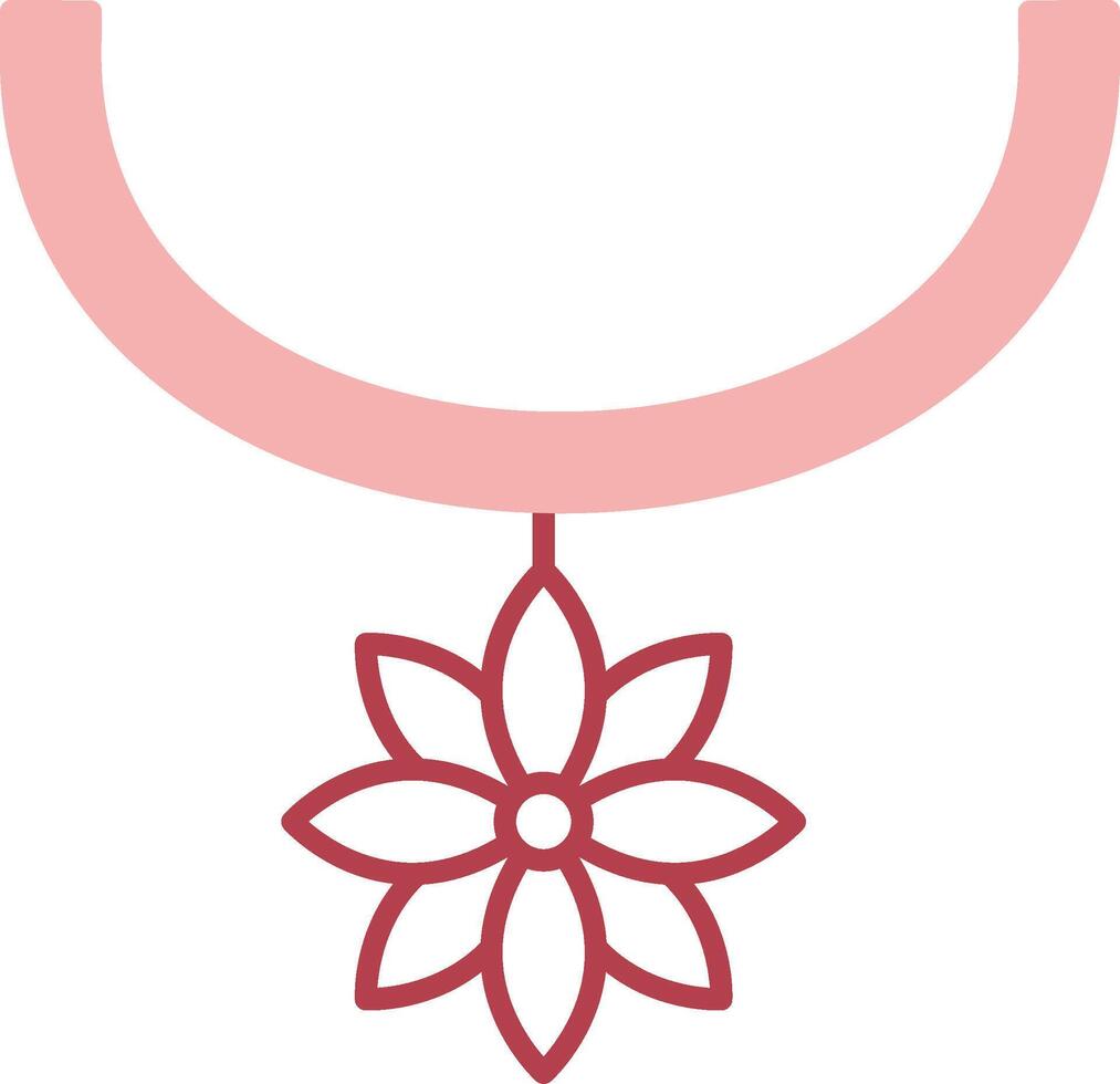Flower Necklace Solid Two Color Icon vector