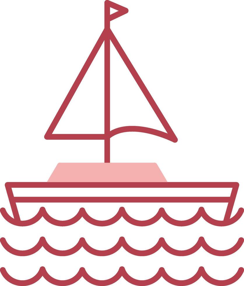 Sail Boat Solid Two Color Icon vector