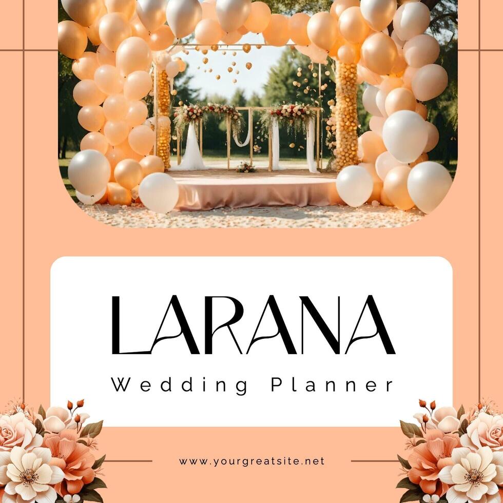 Minimalist Peach fuzz wedding planner linkedin post template